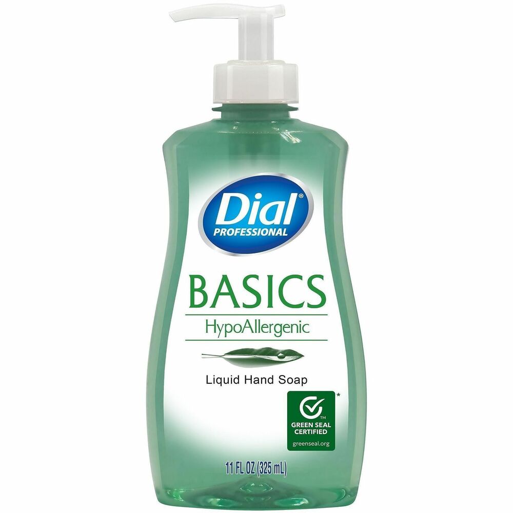 DIA35488CT - Basics Hypoallergenic Liquid Hand Soap effectively cleans germs while protecting against irritation. Mild lotion formula with moisturizers and conditioners protects hands as it cleans, keeping them soft and smooth. Easy -to-use for young children and adults alike, it's an ideal choice for stocking restrooms in homes, schools, medical facilities and businesses.   Rebate: $5 Off Per Case on Dial Pro Up To $200 View Rebate Details