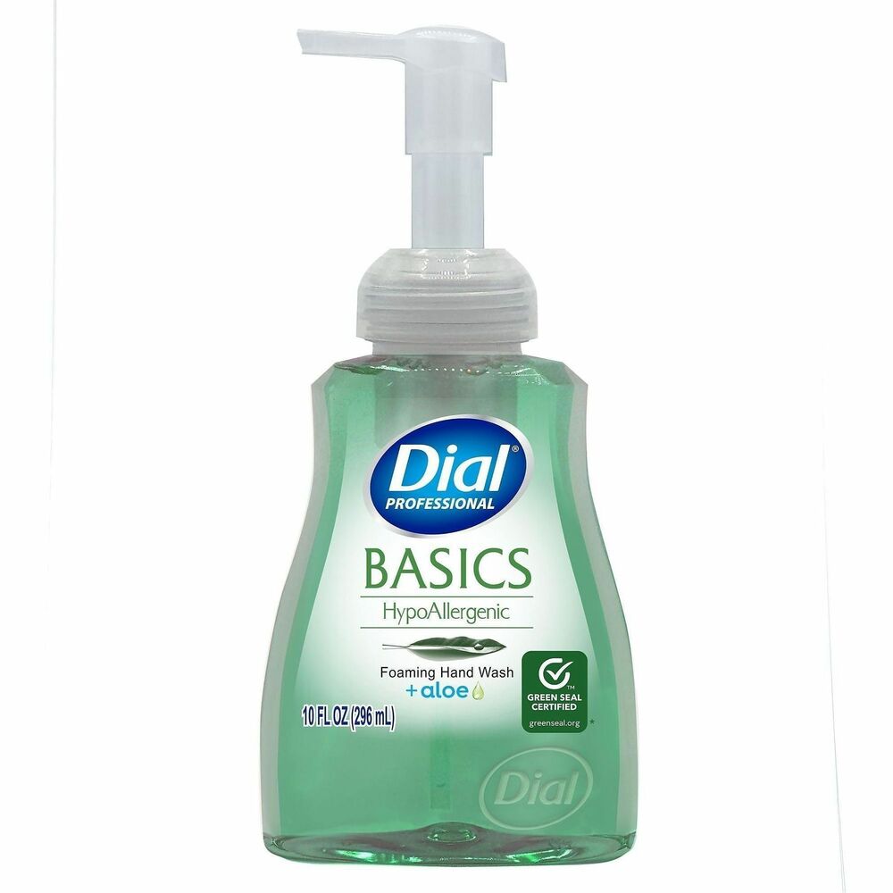 DIA35432 - Foaming soap with aloe is a mild, pleasing soap that is gentle on the skin. Dermatologist-tested and hypoallergenic, Dial Basics Foaming Lotion Soap rinses clean and is excellent for frequent handwashing. Dial Basics is perfect for any commercial setting, including healthcare facilities, schools, offices, restaurants, daycare centers and more.   