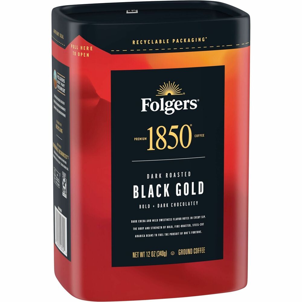 FOL12722CT - Start your day off bold with 1850 Black Gold Dark Roast Coffee. Made with a smooth blend of 100 percent Arabica beans, this dark-roast coffee reveals notes of dark cocoa in every sip. These coffee beans are fire-roasted to evenly deliver distinct flavor with less bitterness and steel-cut into a precise particle size for a more consistent brewing experience.