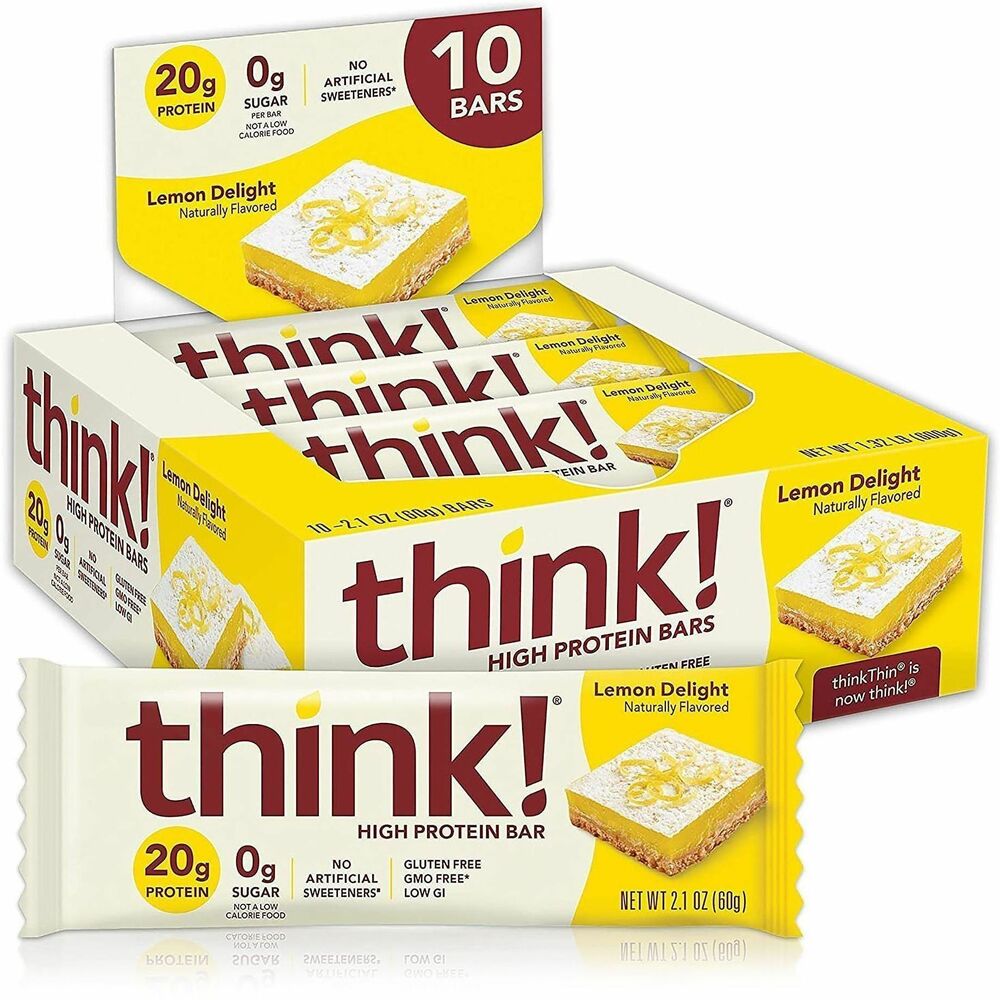 GRR20902479 - thinkTHIN High Protein Bars are delicious and bursting with natural protein. Each bar has 20 grams of protein, making them a great snack for after a workout or before your morning run. Every bite is filled with rich, Lemon Delight flavor. This multipurpose nutritional bar can go from an energy-boosting snack to a meal replacement when paired with a piece of fruit.