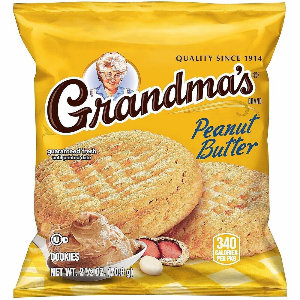 GRR29500063 - Sink your teeth into Grandma's Homestyle Peanut Butter Cookies. Each bite delivers the rich, nutty flavor of a homemade peanut butter cookie - just like grandma makes. Made with real peanut butter, soft and chewy cookies will satisfy most anyone's sweet tooth. Stay-fresh packaging ensures consistent quality with every cookie. Stock your pantry or breakrooms for a convenient sweet treat whenever the craving hits.
