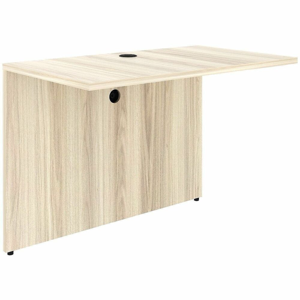 LLR66324 - Bridge is part of Lorell Essentials Series Laminate Furniture with high-quality laminate construction and metal-to-metal, cam-lock connections. Use the bridge to connect desk and credenza units smoothly into L-shaped or U-shaped configurations to make the most efficient use of your office space. Modern Elm laminate top is 1" thick for durability. Use the grommet hole in the top and the back panel for easy cord routing. Design also includes 3mm PVC edges and full modesty panel for privacy.