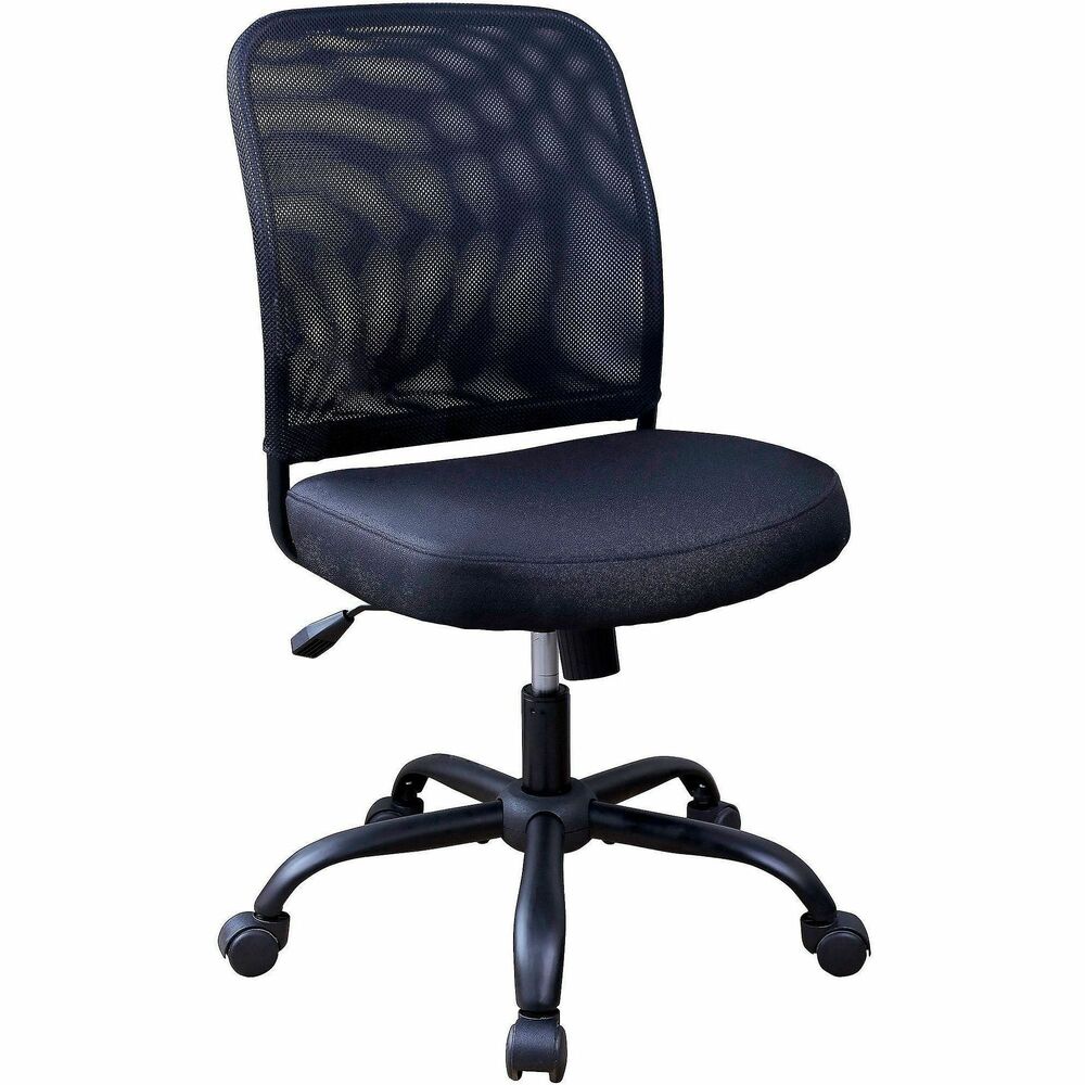 NPRFCH302MFNBK - NuSparc Soho Mesh-Back Task Chair delivers a comfortable seating option that offers movement, comfort and support. Heavy-duty metal frame backrest features mesh backing for breathable comfort. Seat, measuring 19.5" W x 17.75" D, features soft, fabric upholstery. Seat adjusts in height, from 17" to 20.75" , and adjusts tilt using a simple-tilt mechanism with tilt lock. 360-degree swivel cylinder lets you easily move in any direction with little effort. Heavy-duty metal base moves on 2" smooth-rolling hooded casters, and it features a durable black powder-coat finish. Seat meets CA117 Fire Retardant Standards.