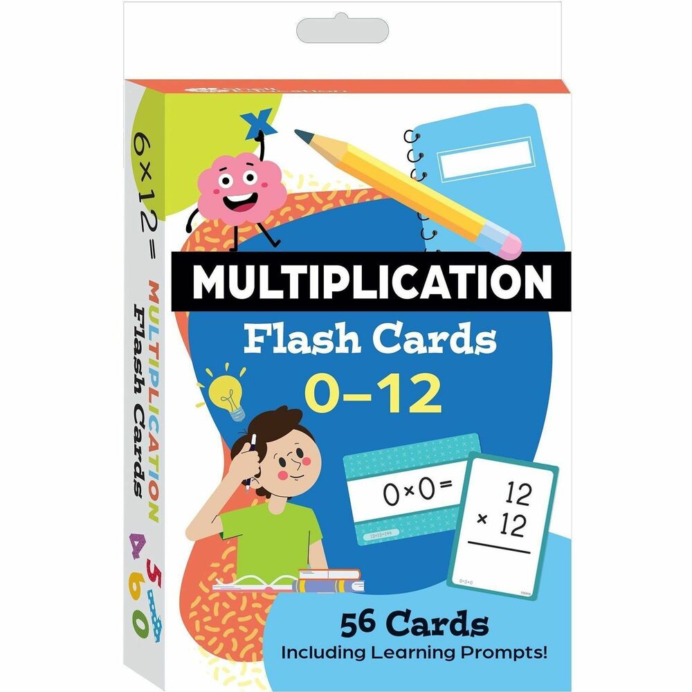 SHL155917 - Help Children Learn and Practice Multiplication with 122 Problems on Colorful, Engaging FlashcardsBrought to you by Teacher Created Materials, supporting learning in and out of the classroom for over 45 years! These Multiplication Flash Cards for numbers 0-12 are a fun way for younger kids to master multiplication and older ages to stay sharp with review. Designed for various learning and practice scenarios, these boldly colorful cards are the perfect addition to any child's classroom or at-home library of learning.Why Kids (and Families) Will Love These Flash CardsCovers problems featuring numbers 0-12Designed cards engage children in grades 3-5Includes horizontal and vertical problemsAdditional learning prompts and activity suggestions are included to extend practice into playDesigned for independent use, one-on-one study, or group learningGlossy cardstock finish holds up to flipping, sorting, and practicePerfectly kid-sized for on-the-go carrying and learning!