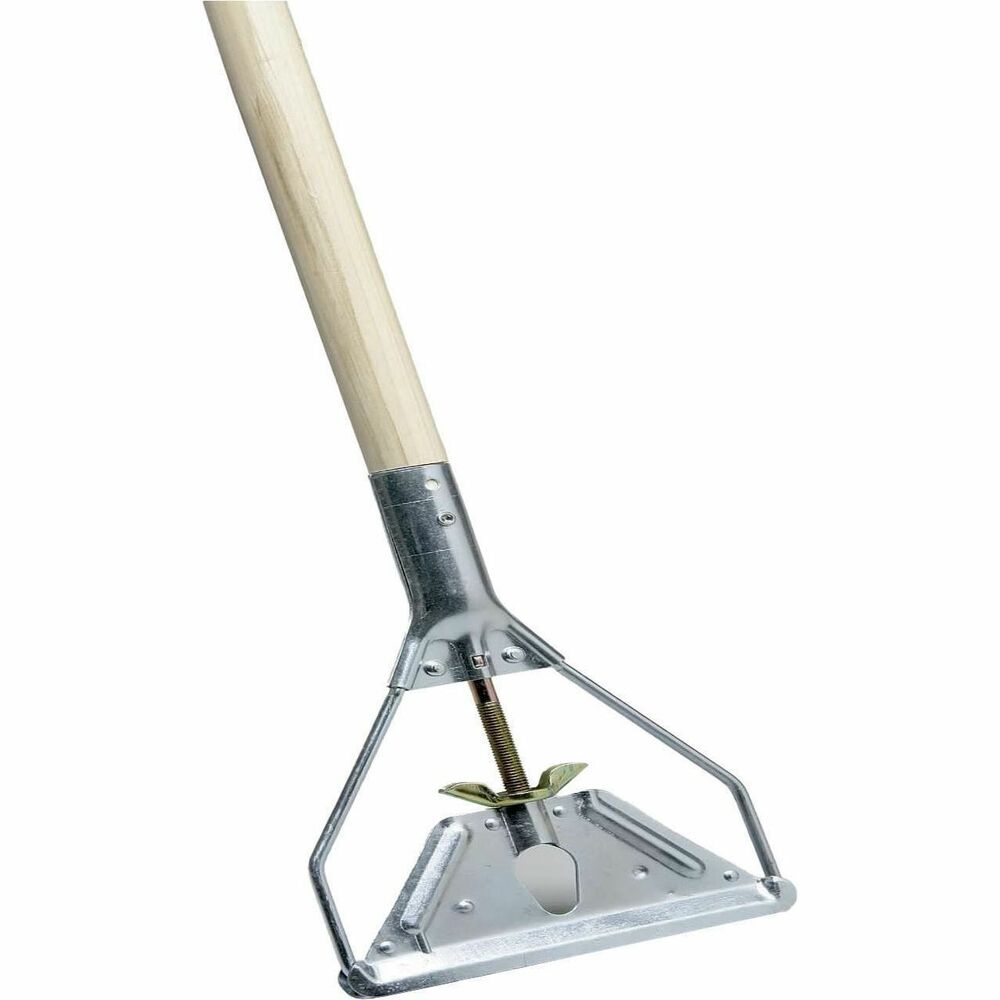 NSN2051168 - Type 1, Class 1 wooden mop handle is designed for use with wet-cleaning, string-type mopheads. Screw and wing-nut tightening device firmly holds the steel plate of the mophead against the wire bail.