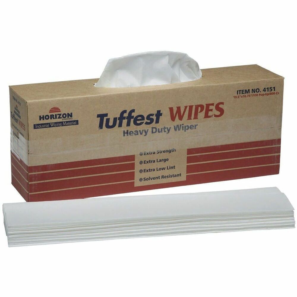 NSN1800557 - Tuffest Wipes Solvent Cleaning Towels are excellent for use with solvents where a clean finish is necessary. Cloth-like towels are made from heavy-duty spun lace for extra strength and low lint. Easily clean grease, ink and paint. Use in areas like hospitals, aerospace environments, metal fabrication environments and more.