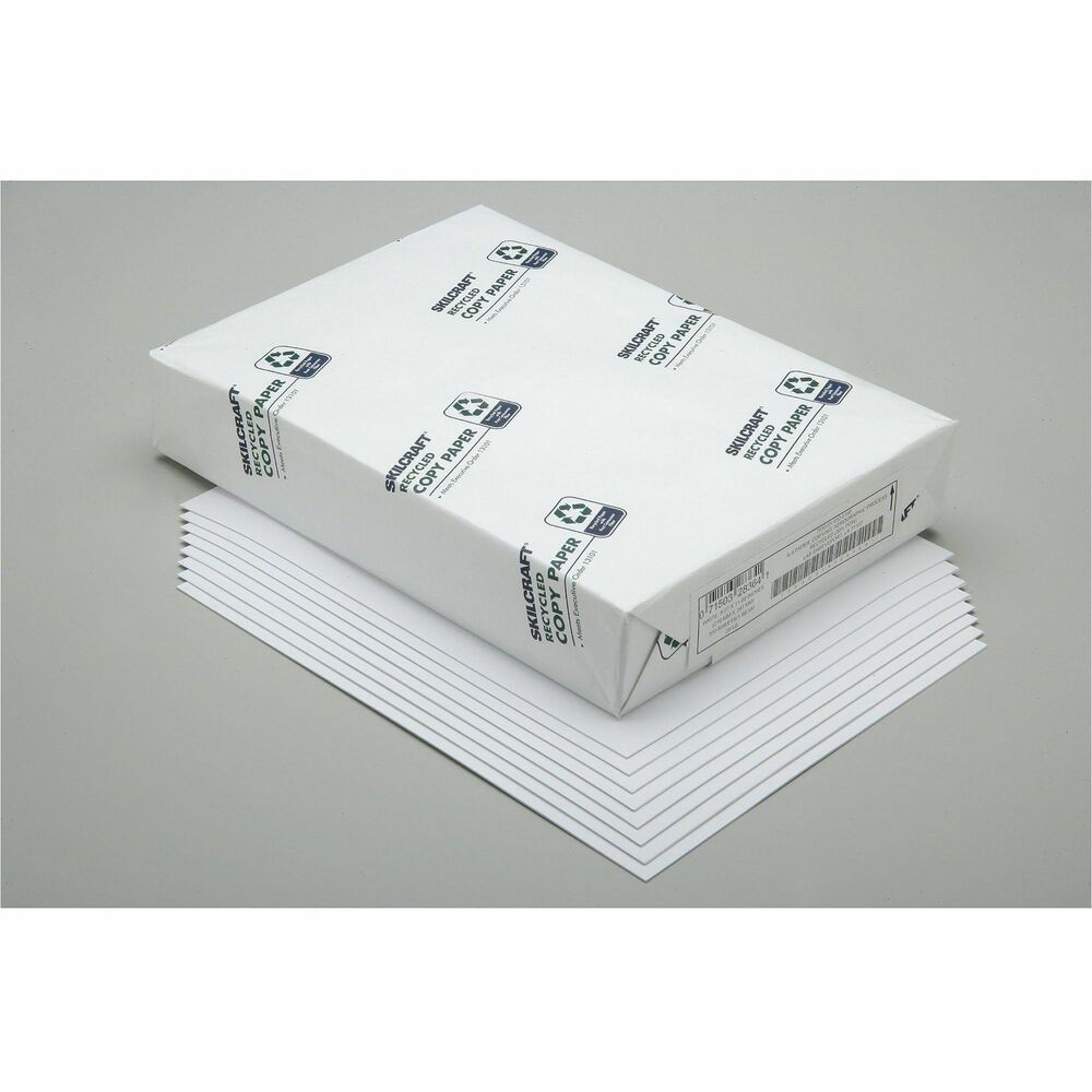 NSN4125168 - A4 international size multi-function copy paper meets performance demands of high-output machines while providing trouble-free feeding. 92-plus bright white paper with 20lb weight provides excellent print contrast. Acid-free paper will not yellow or crumble over time. Environmentally responsible paper is made using 50% recycled content containing 30% post-consumer waste materials and is processed chlorine free (PCF) which helps prevent harmful chlorine residue from entering the environment. This paper meets GPO and JCP O-65 standards and Executive Order 13514. 