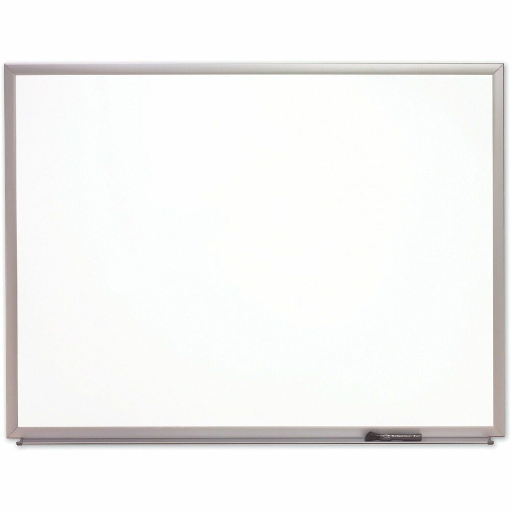 NSN6511295 - Dry-Erase Magnetic Painted Whiteboard features easy-to-clean design with a durable, smooth painted steel surface for frequent use. Smooth, painted steel surface resists ghosting and staining. You can also use it as a magnetic bulletin board. Sturdy silver-anodized frame complements modern office decor and is made from a minimum of 30 percent pre-consumer recycled aluminum. Mount vertically or horizontally with included hardware. Board comes with attachable marker tray for horizontal use only and one black SKILCRAFT dry-erase marker. Medium-density fiberboard (MDF) backing board is environmentally certified as calCOMPliant Phase 2.