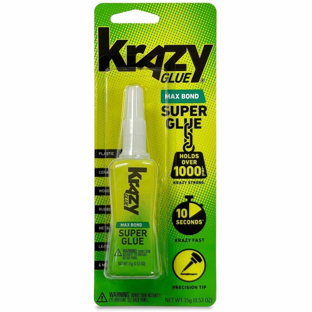 GWBKG48948MR - Krazy Glue Max Bond Stay Fresh 15 g. When you need extra-strong, extra-quick fixes, trust Krazy Glue Max Bond. This super glue is perfect for bonding metal, ceramic, wood, rubber, plastic, porcelain, and more.