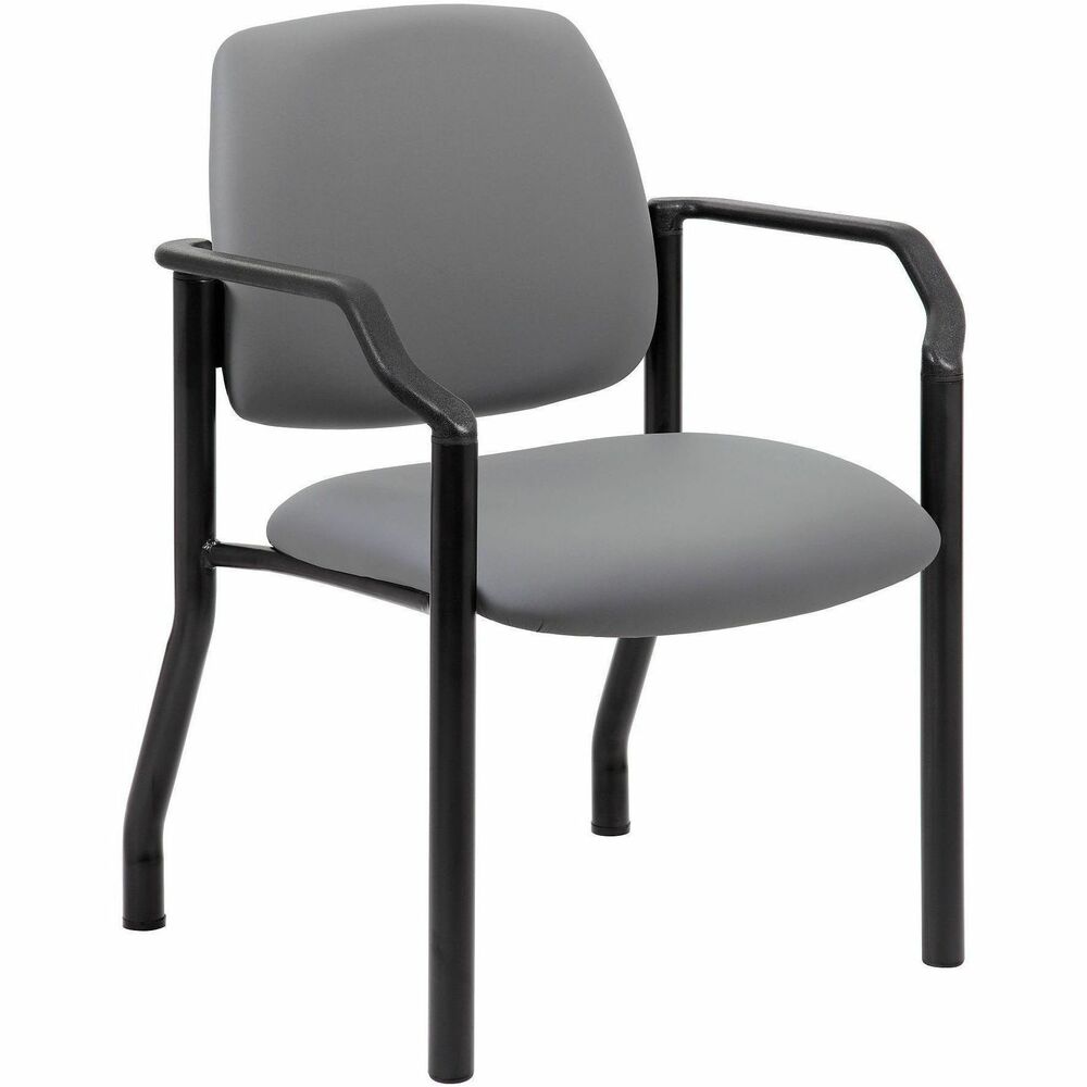 BOP9591AMGY - Heavy-duty, comfortable, Mid-Back Guest Chair is perfect for anyone seeking additional seating in any room or office. It is designed with a strong and easy-to-clean, antimicrobial vinyl for a professional appearance. Sturdy, tubular steel base offers stable support.