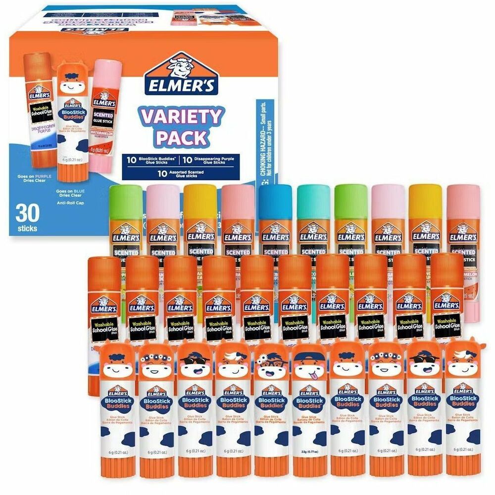 SAN2213791 - Inspire your child's next craft or school project with a Glue Sticks Variety Pack. Glue sticks are a fun way to attach items to paper, display boards, foam boards, photos and more. Take advantage of the washable, nontoxic and mess-free bonding while enjoying the fun of every project. Keep imaginations growing with the Glue Stick Variety Pack, not messes.