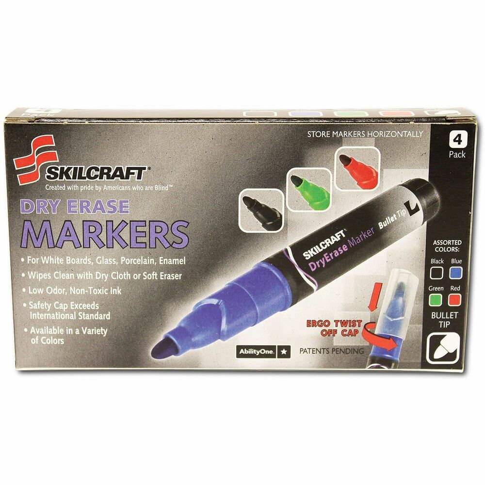 NSN3837950 - Dry erase markers with low-odor ink are perfect for writing and drawing on whiteboards, glass and other non-porous surfaces. Ink is quick-drying and wipes off easily with a dry cloth or board eraser. The cap design ensures comfortable removal, exceeds international standards for child safety and can be secured on the end of the barrel during use. Durable polyester tip allows broad or thin lines. No ghosting or shadowing. BPA free. 