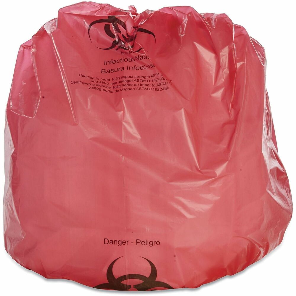 NSN5173664 - Linear low density isolation bags feature dependable tear and puncture resistance. Imprinted with English and Spanish to help ensure safety and proper use. Ideal for hospitals, doctor's offices, dental clinics and nursing home waste management programs. Meets DOT requirements 49 CFR Section 173.199