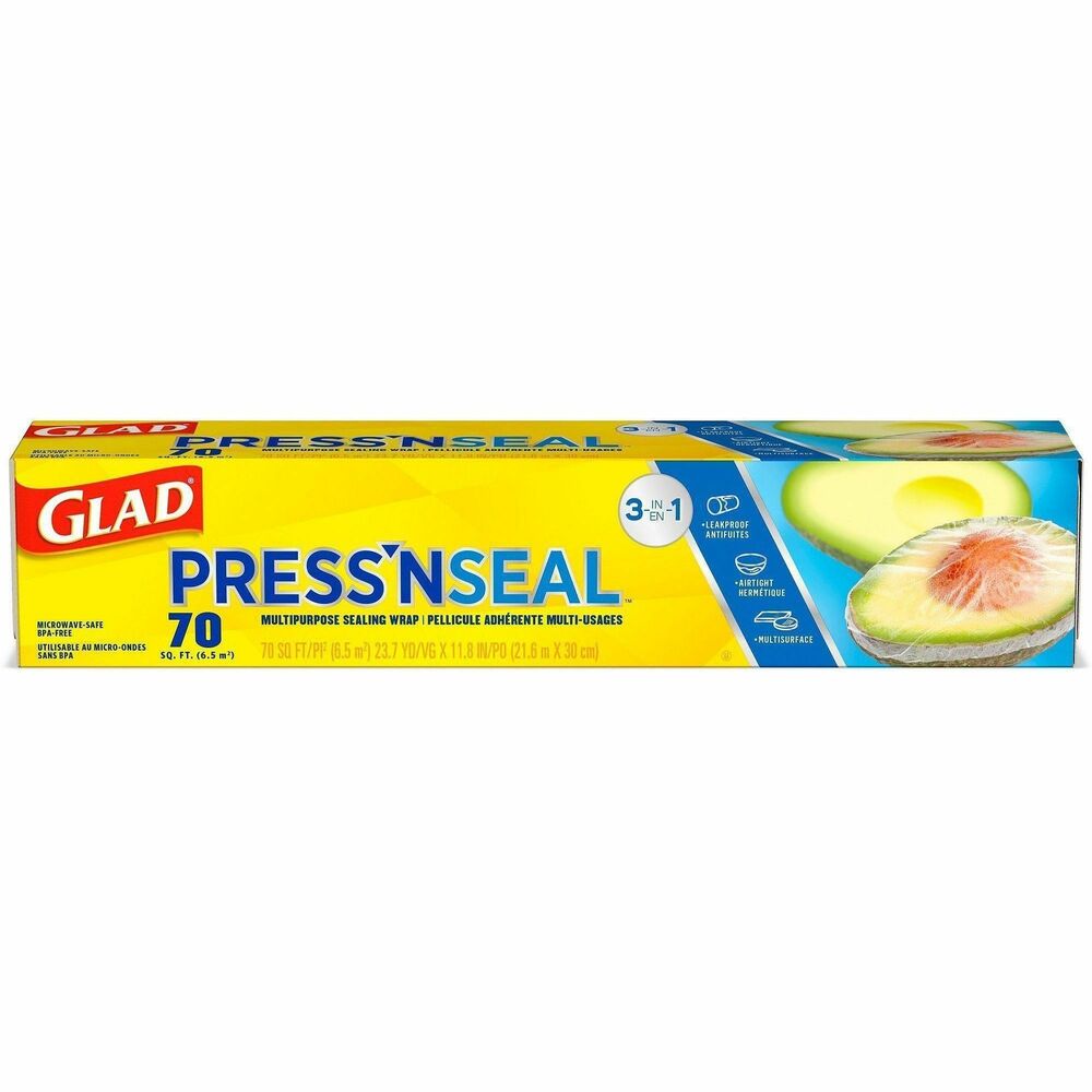 CLO70441CT - Glad Press'n Seal uses Griptex technology to protect food with a leakproof, airtight seal. Great for storing and protecting leftovers, this multipurpose wrap seals tightly onto a variety of surfaces, such as paper, plastic, metal, wood or other dry surfaces. The Griptex technology activates when pressure is applied and seals to itself, letting you create custom-shaped, food storage bags to freeze food or to make individual portions. It also works well around the house or at work to keep things clean and protected. Press'n Seal wrap is simple to use and easy to handle. The wrap is BPA-free and microwave-safe. It is ideal for use in restaurants, cafeterias, hotels and other commercial facilities. Glad protects and seals with ease.