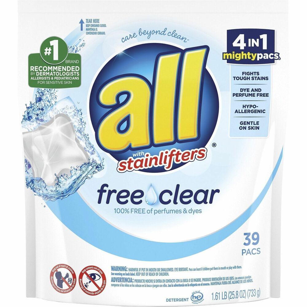 DIA73978CT - With All Mightypacs Free and Clear Laundry Detergent, you get a gentle laundry detergent that is safe for all washers. Conveniently pre-measured single pac contains the right combination of powerful detergent. It dissolves completely, leaving nothing behind but clean. Hypoallergenic pacs are clinically proven to be gentle on skin. Tough on stains and designed to make no mess, each pac helps remove three of the top everyday allergens - dust mite matter, cat and dog dander - as well as certain fragrances. It is safe for all washing machines, including high efficiency. Pacs are simple to use. Place one pac directly in washing machine drum.