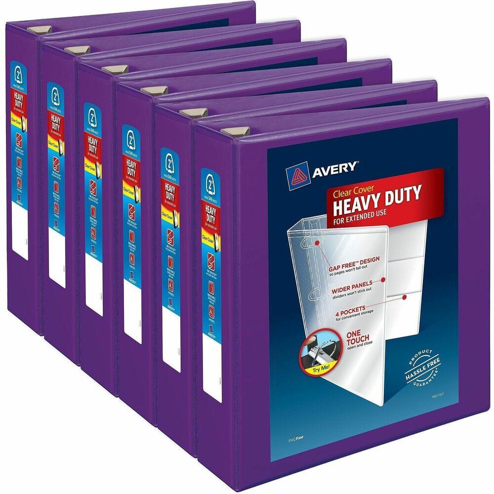 AVE79777CT - This Heavy-Duty View Binder with One Touch rings is perfect for extended use. From everyday referencing to classroom notes and home business use, this binder's strong enough to handle them all. DuraHinge design is stronger, lasts longer and resists tearing. The DuraEdge feature makes the sides and top more pliable to resist splitting. Deep-texture film offers a smoother finish and features a linen pattern for high-quality look and feel. Simply pull the lever to open the rings for adding, replacing and removing pages. Then push to lock the rings in place. One Touch rings open and close with ease and keep pages secure. Even when filled to its capacity, this 2" binder still has four stacked pockets for a bit of extra space inside. Wide front and back binder panels fully cover standard dividers and sheet protectors. Customize the cover with free, easy-to-use, online templates and designs.