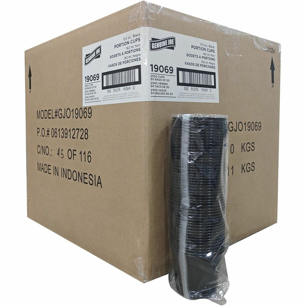 GJO19069 - These 5.5oz Portion Cups feature a leakproof construction that keeps liquids contained for extended periods. Strong lid (not included) closure prevents unexpected detachment for easy transportation.