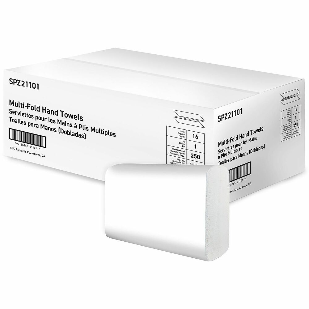 SPZ21101 - Multi-fold hand towels deliver quality performance, are economically priced and fit most dispensers that require multi-fold towels. Embossed sheets provide a nice hand-feel texture to keep your customers satisfied. These towels are ideal for various industries and facilities.