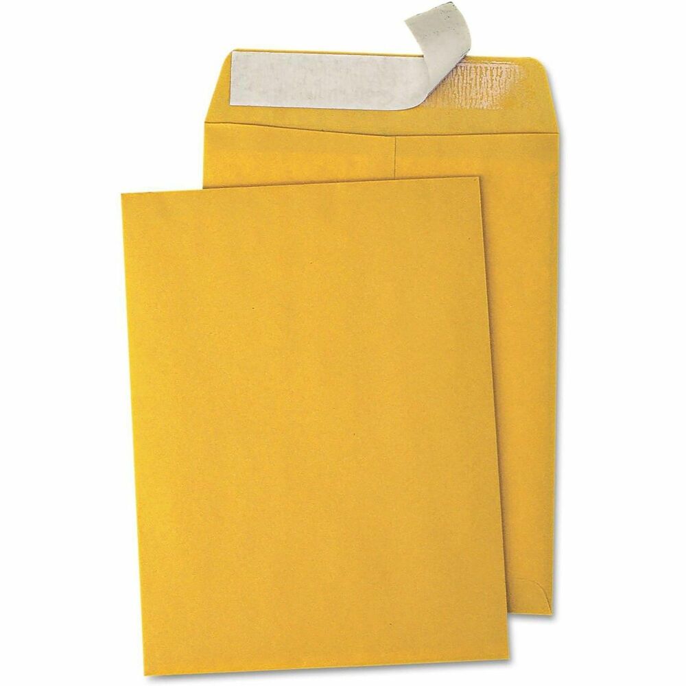 BSN40102 - Keep your documents secure and in great shape with these Peel-and-Seal Catalog Envelopes. These Kraft paper envelopes protect your documents as they travel, and the convenient size fits catalogs, brochures and other thick documents that should be folded. Peel-and-stick technology is easy to use, allowing you to seal a large number of envelopes in a short time. The seal is tight enough to hold together throughout the mailing and distribution process. These envelopes are ideal for large mailing jobs.
