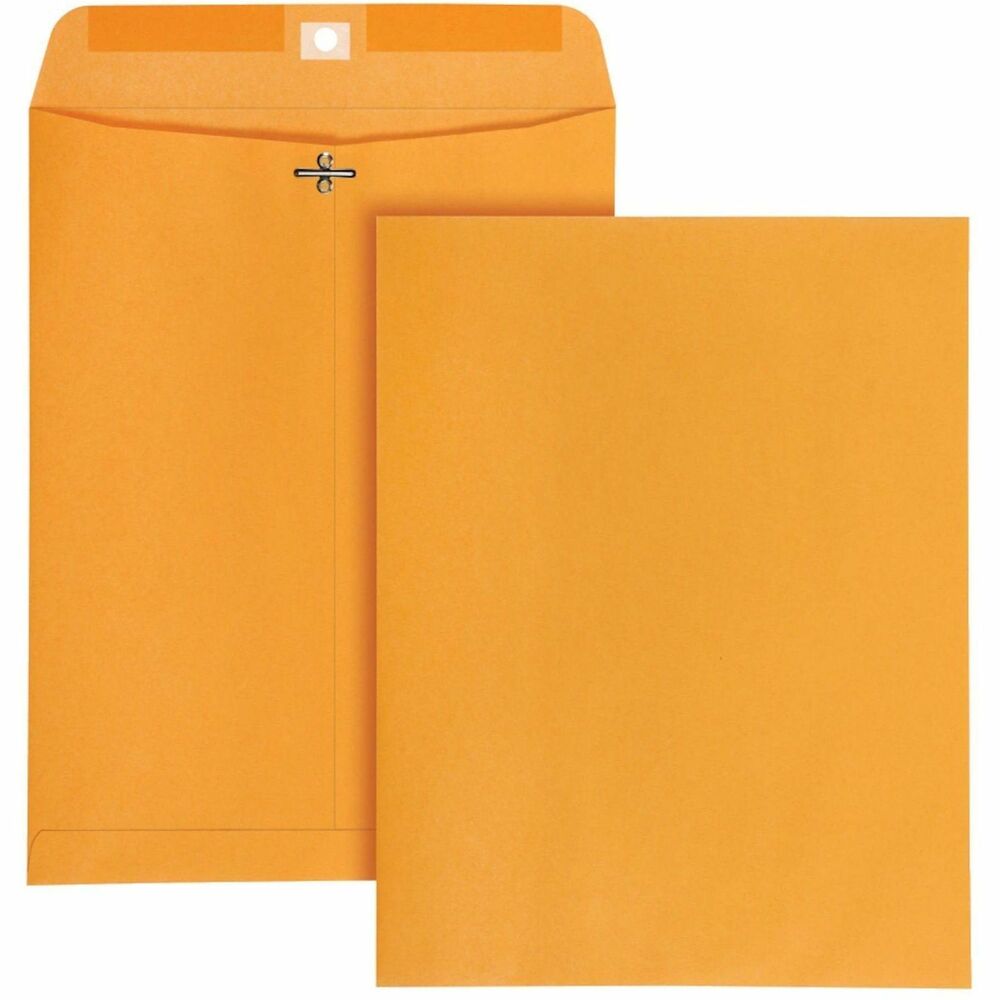 BSN35266 - These #97 Clasp Envelopes are made up of heavy-weight Kraft stock that resists rips and tears. The gummed flap delivers a secure, moisture-activated seal for safe transport of contents. Reinforced eyelet and two-prong clasp ensure durability and secure closure that stands up to regular use.
