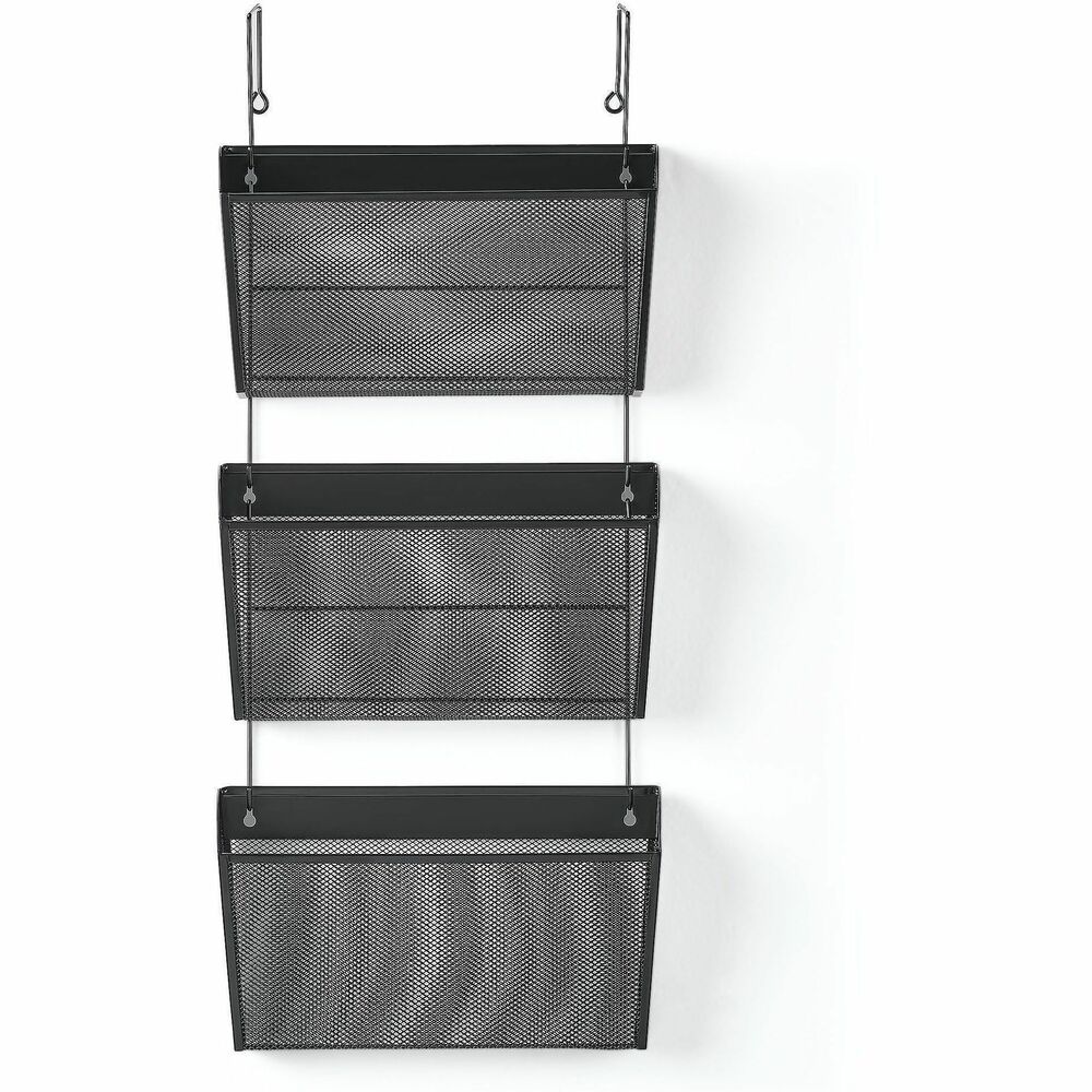 LLR84135 - Keep clutter off your work space and organize important papers at the same time with this Mesh Wall File Organizer System. Versatile, contemporary design can be used one, two or three at a time and fits perfectly in any office decor. Mount on partition with unique hanging system (included).