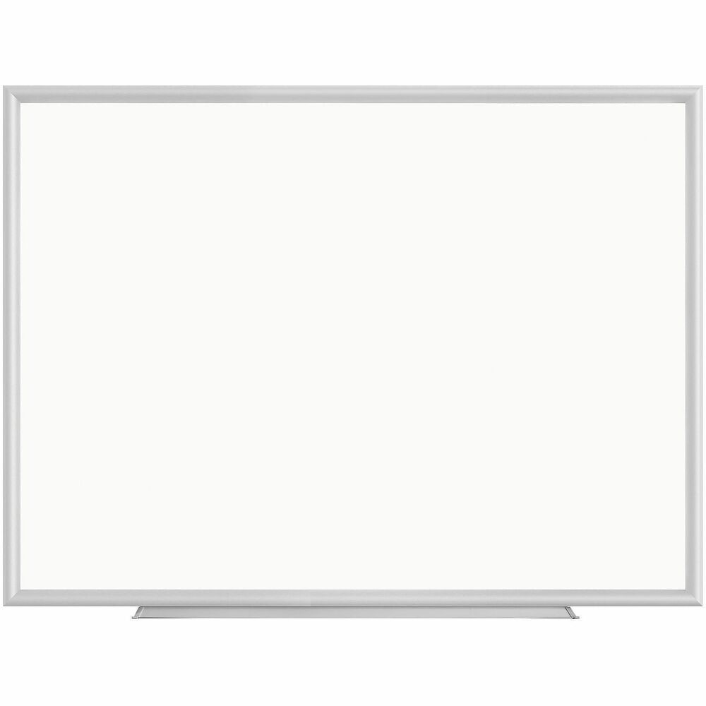 LLR00517 - Dry-erase board features a white-coated, styrene surface that is easy to write on with dry-erase markers and just as easy to erase. Marker tray provides a convenient place to store your markers. The 3/5" (15.4mm) thick board also includes an aluminum frame and hanging hardware.
