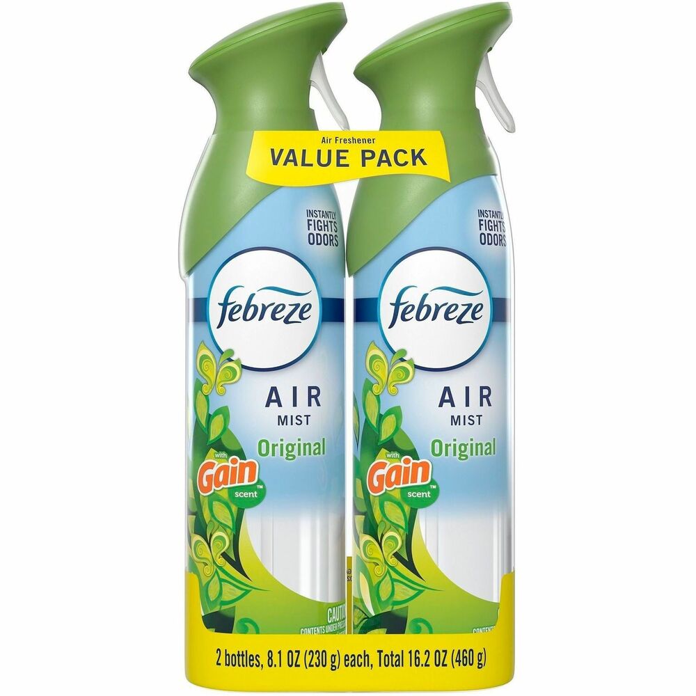 PGC20415 - In even the cleanest homes, everyday odors are inevitable, and those odors can affect the enjoyment of being in your home. Febreze Air Mist is the go-to room deodorizer for tackling those unwanted smells. It's designed to instantly restore any space with the just-cleaned freshness you love. Made with powerful odor fighters, you can spray away stink confidently, whether you're in the kitchen, bathroom, garage, living room or any room where bad smells happen. With rich amber, invigorating greens and sweet florals, the freshness of Gain Original Scent is a treat to your nose... without doing a single load of laundry. It's a fresh pick-me-up that won't let you down and delivers up to 6 hours of ahh-mazing scent. This air freshener has 100-percent natural propellant and a nozzle that delivers full sprays to the last drop, so nothing goes to waste. Next time odors bring you down, grab the odor-fighting power and long-lasting scent of Febreze Air Mist.