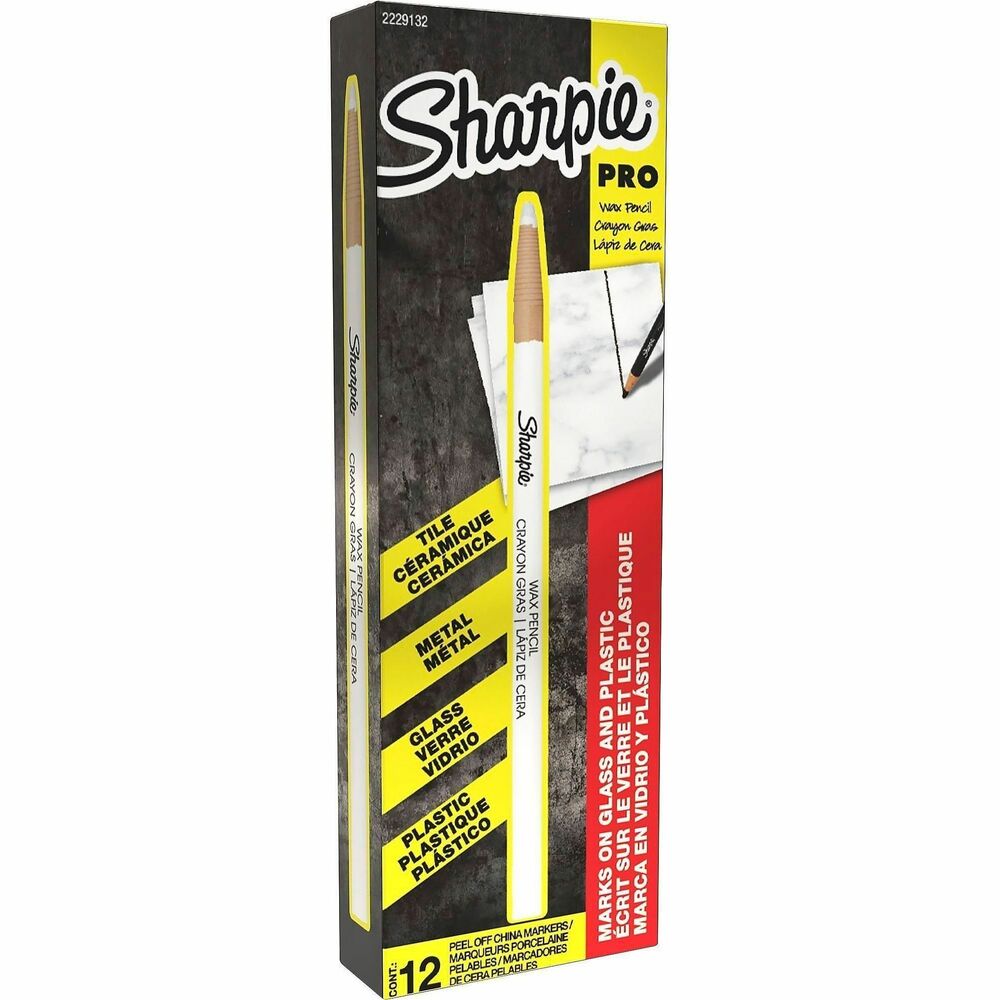 SAN2229132 - Write clear, legible marks on a variety of materials including porcelain, glass, metal and plastic with Sharpie Peel-Off China Markers. These versatile grease markers write smoothly on most porous and non-porous surfaces. Even better, there's no sharpening required - simply tear the string for more pigment. Each wax pencil has pigment that's both fade-resistant and water-resistant for marks that can withstand abuse. Plus, cleanup is simple, erasing easily with a damp cloth.