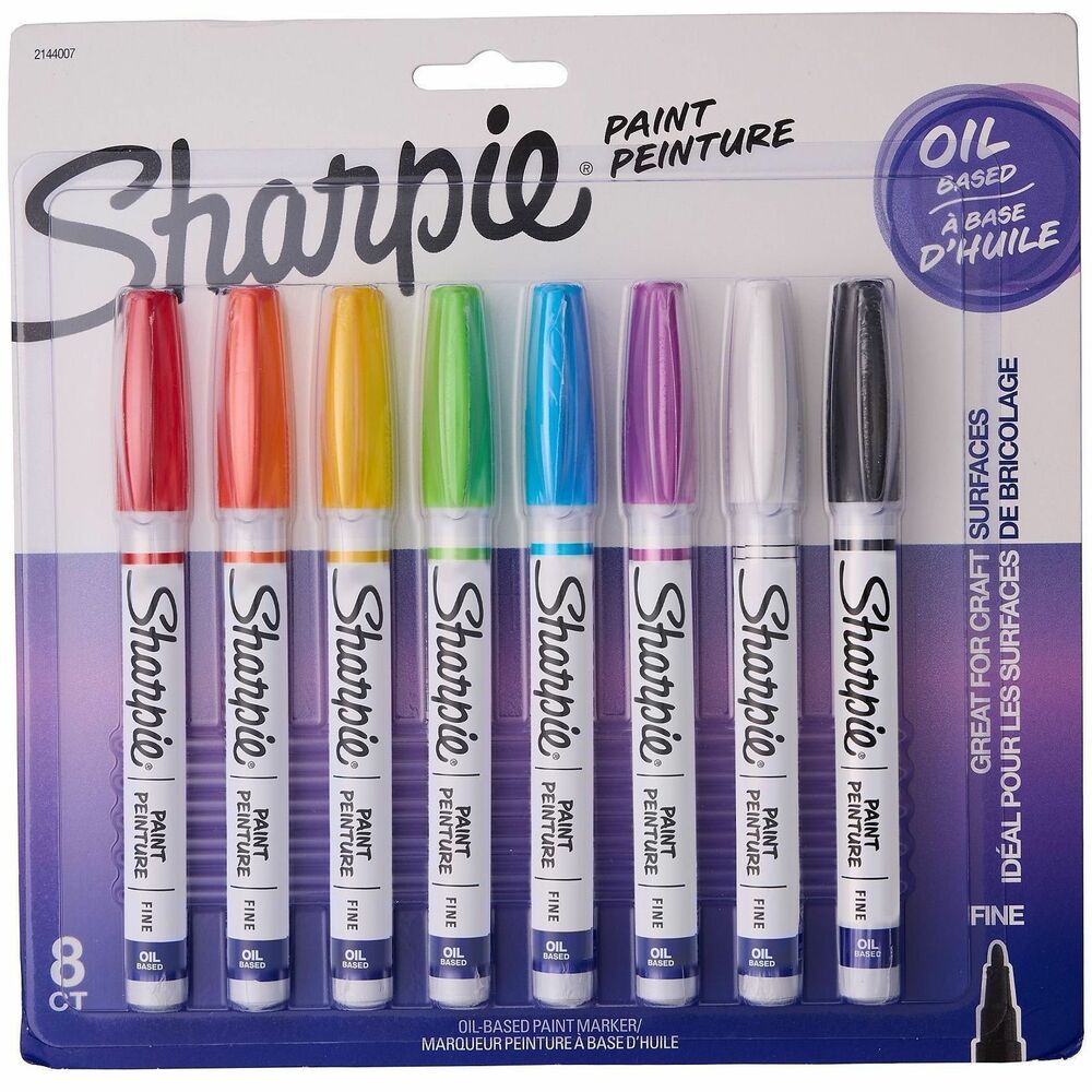 SAN2144007 - Create colorfully painted rocks, inspired scrapbooks, fun window designs and more in vivid color with Sharpie Oil-Based Paint Markers. Loaded with bright, quick-drying paint that has an opaque sheen, Sharpie paint pens are perfect for both school projects and the jobsite. The ink, resisting fading, water and abrasions, is removable from glass and designed to stand out on both light and dark surfaces.