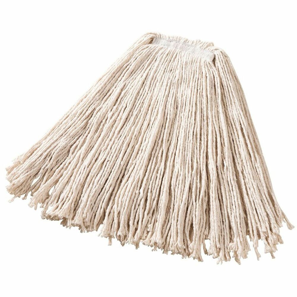 RCPF118WH00 - Dura Pro Cotton Mop offers a cost-effective solution for general-purpose floor cleaning or one-time use. Cut-end design with absorbent 4-ply cotton delivers reliable liquid absorption. 1" headband fits side-gate Invader Wet Mop Handle and other side-loading handles. Recycled wet mop is made with up to 100% post-industrial cotton. To clean, only bucket-wash and wring the 24 oz. mophead.
