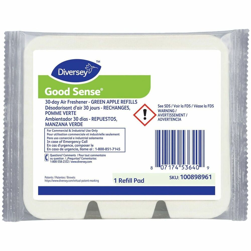 DVO100898961 - Continuously freshen air anywhere odors are present using Good Sense 30-Day Air Freshener Refill Pads. Scented odor counteractant refills control odors for at least 30 days. Easy-to-use air fresheners can be loaded into compatible wall-mounted dispensers.