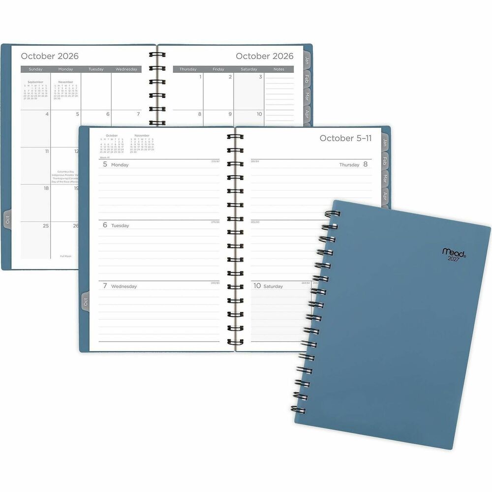 AAGCRW42020 - Stay on top of every deadline, event and meeting with this Basic Weekly Monthly Planner that includes extra pages to help you neatly organize your schedule. Dated planning pages range 15 months from October to December. Two-page-per-week spreads feature ruled daily entries from Monday to Sunday, condensed and shaded weekends, count of days/days remaining, holidays and current and future months reference. Two-page-per-month spreads offer unruled daily blocks from Sunday through Saturday, notes column, holidays and past and future months reference. Months are tabbed for easy navigation. Special pages include reference calendars, 2 yearly view pages, 2 future planning pages, holiday list, double-sided storage pocket and 20 notes pages. Durable poly cover and twin-wire binding protect your schedule and keep it all together.