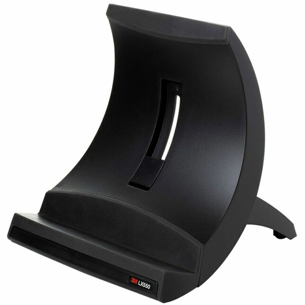 MMMLX550 - Use Vertical Notebook Riser to position your notebook screen at an ergonomically correct height while taking up less desk space. Notebook Riser has 3" of vertical adjustability. It is compatible with most docking stations. Cable management feature keeps cords organized. Nonskid base keeps the riser in place. Compact design helps free up desk space.