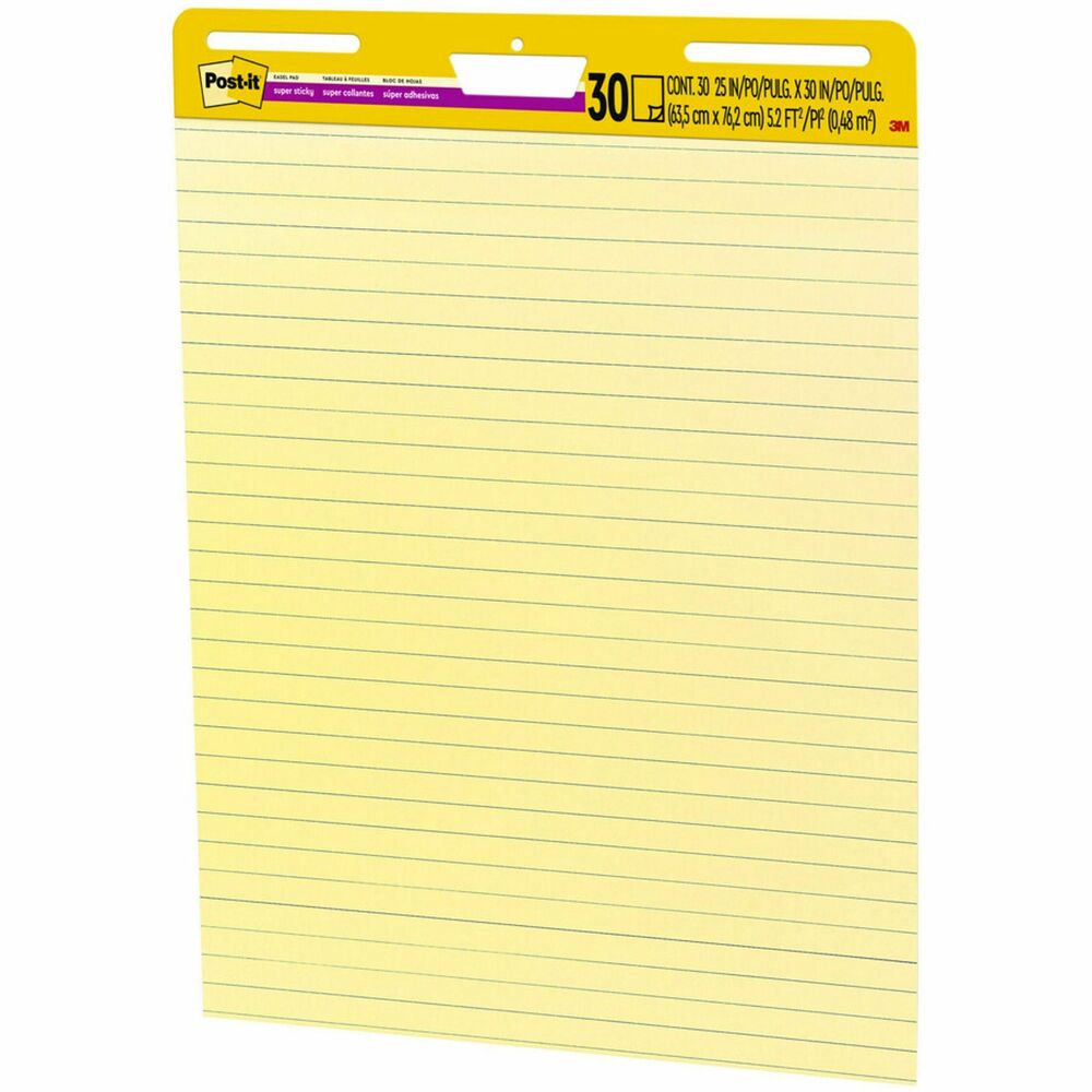 MMM561 - With sheets that can stick almost anywhere, Post-it Easel Pads foster the imaginative thinking that lays the foundation for future growth. So when you want to successfully plan, collaborate and capture and build on ideas, they're ready to help you succeed. These Post-it Easel Pad sheets feature premium, canary yellow paper that has faint blue lines and resists marker bleedthrough. They stick to most surfaces and can be repositioned again and again, without surface damage. The yellow paper gets noticed, and the lines are great for helping you keep writing neat and straight. Sturdy backcard features a handle for easy portability and universal slots to fit most easel stands. More from the Manufacturer