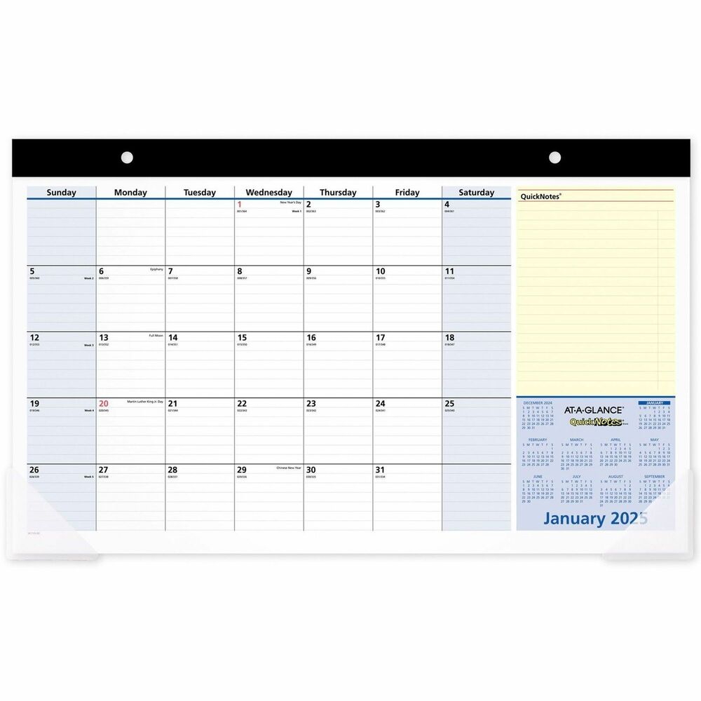 AtAGlance QuickNotes Compact Monthly Desk Pad Calendar Standard