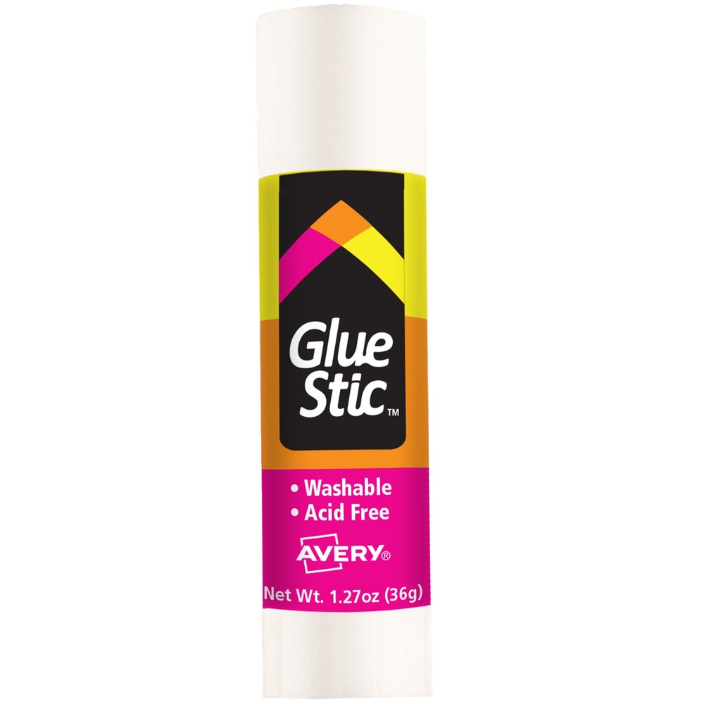 AVE00196 - Glue stick delivers permanent adhesive that securely fastens paper, cardboard, photographs and more for great crafting, scrapbooking and other projects. Simply lift the cap and twist the base for easy application. The photo-safe formula is acid-free and won't harm precious materials. Adhesive washes easily out of clothing. ACMI certified glue conforms to ASTM D 4236. More from the Manufacturer