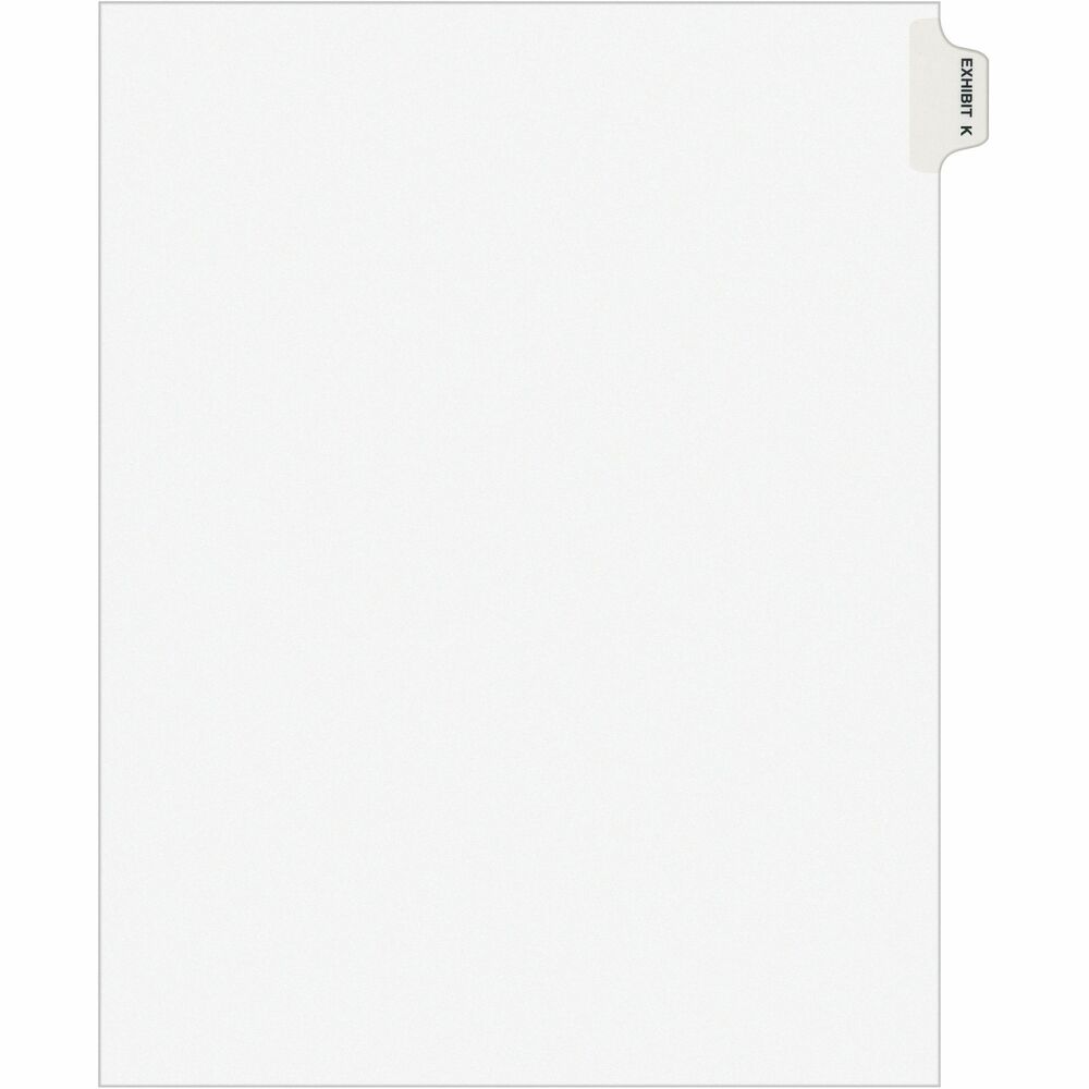 AVE01381 - Dividers are ideal for index briefs, legal exhibits, mortgage documentation files and more. White paper stock features clear RipProof reinforced tabs. Side tabs are printed with Avery Style (Helvetica Bold type) on both sides. Binding edge is unpunched so indexes can fit any binding system.