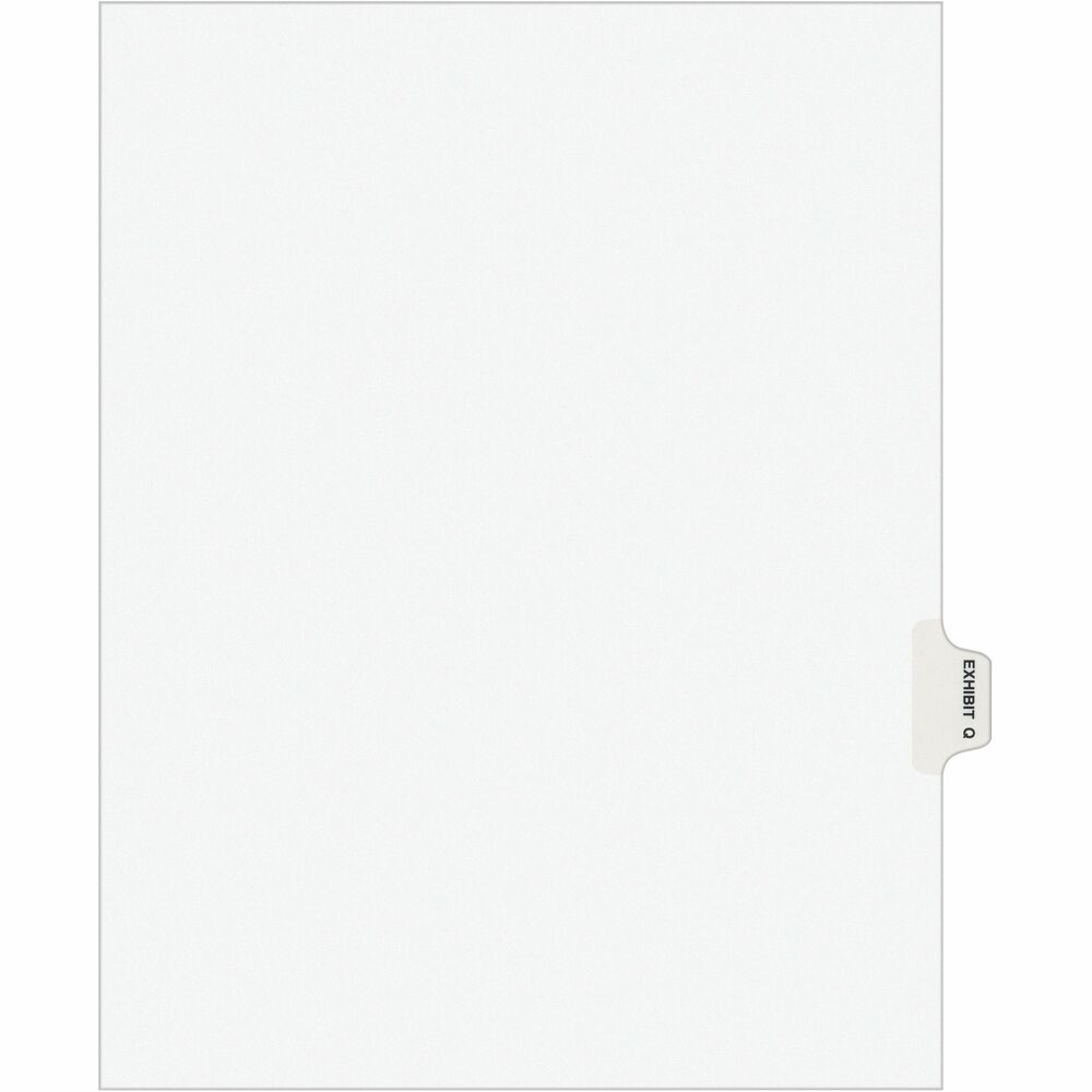 AVE01387 - Dividers are ideal for index briefs, legal exhibits, mortgage documentation files and more. White paper stock features clear RipProof reinforced tabs. Side tabs are printed with Avery Style (Helvetica Bold type) on both sides. Binding edge is unpunched so indexes can fit any binding system.