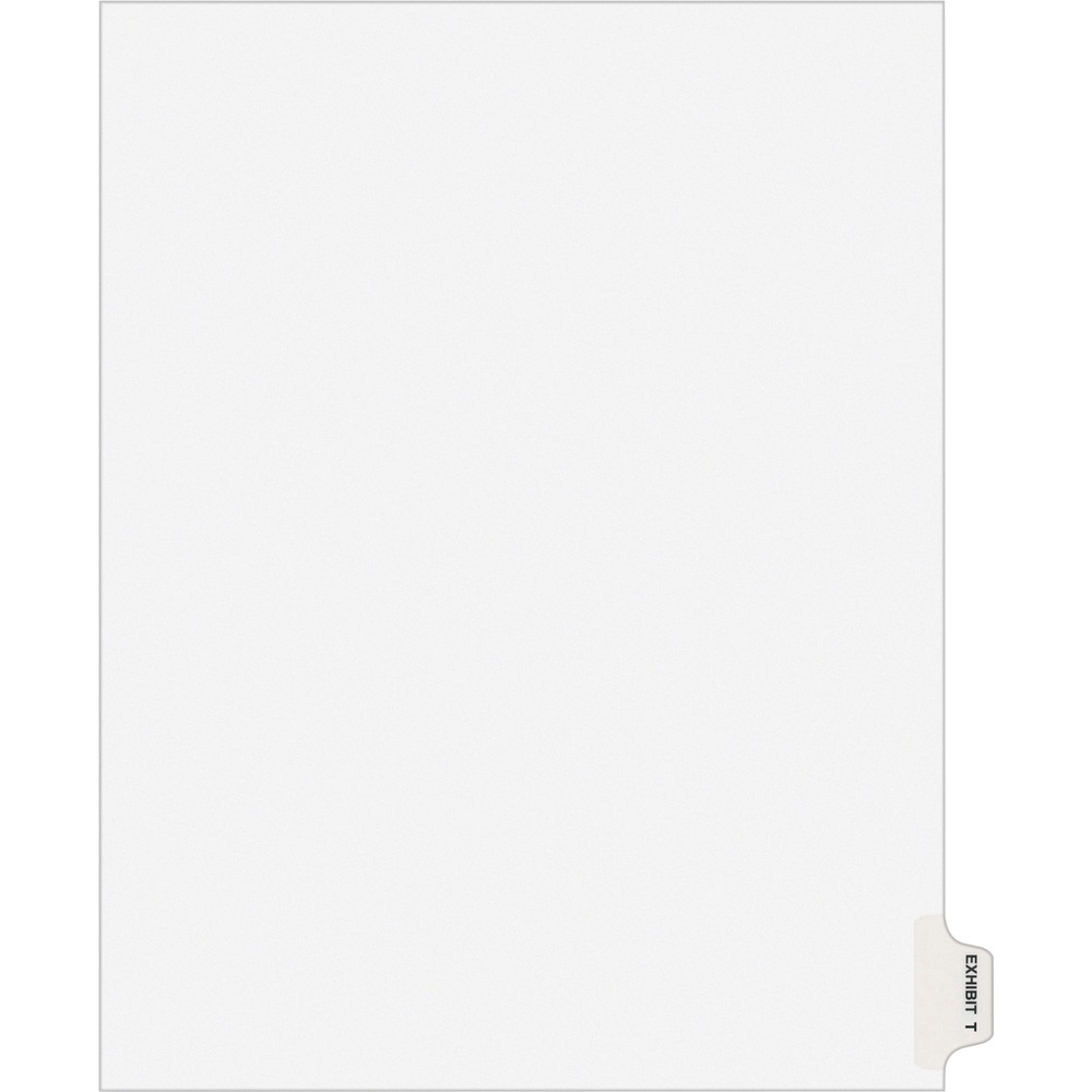 AVE01390 - Dividers are ideal for index briefs, legal exhibits, mortgage documentation files and more. White paper stock features clear RipProof reinforced tabs. Side tabs are printed with Avery Style (Helvetica Bold type) on both sides. Binding edge is unpunched so indexes can fit any binding system.
