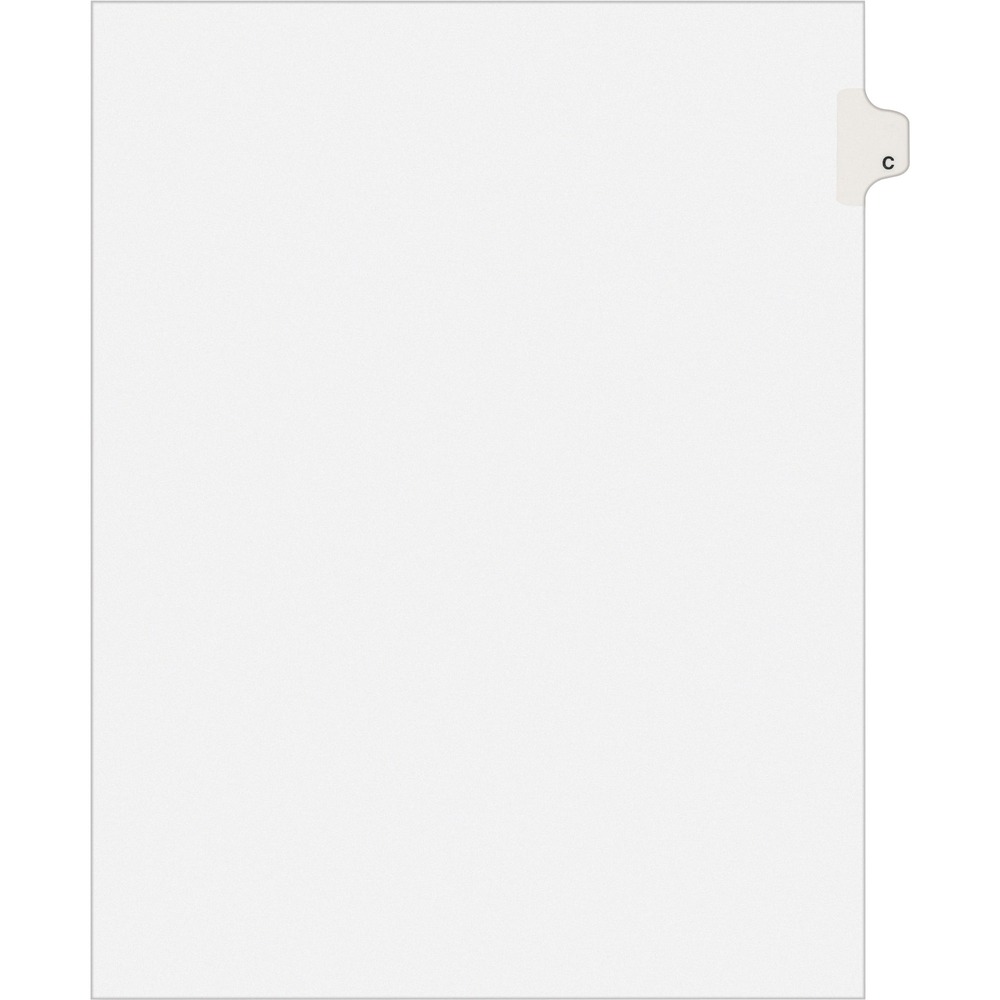 AVE01403 - Dividers are ideal for index briefs, legal briefs, mortgage documentation files and more. White paper stock dividers feature clear RipProof reinforced tabs. Side tabs are printed with Avery Style (Helvetica Bold typestyle) on both sides. Binding edge is unpunched so indexes can fit any binding system.