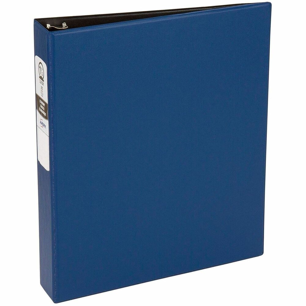 Avery® Economy Binder - 1 1/2" Binder Capacity - Letter - 8 1/2" x 11" Sheet Size - 275 Sheet Capacity - 3 Ring - Fastener: Round Ring - Pocket: 2, Internal - Vinyl - Blue - Recycled - Non Locking Mechanism - 1 Each