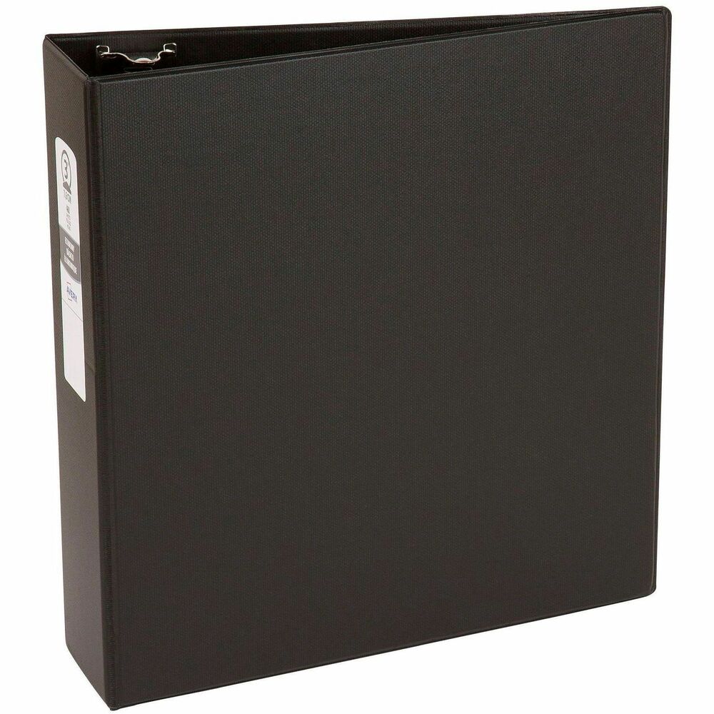 AVE03602 - For convenient organization of your documents, it doesn't get much simpler than this handy Economy Binder. Metal round rings mounted on the spine hold your letter-size papers securely in place to let you flip through notes, reports and more without getting your pages out of order. Binder is ideal for your class notes, employee handbooks and other important papers. 3" ring capacity holds up to approximately 460 sheets. Slip loose pages into the two interior pockets for easy access later. Each pocket holds up to 20 sheets. The black matte cover and spine combine with a black matte interior to reduce glare. Binder also features concealed rivets for a professional appearance, vinyl construction and a sturdy chipboard core.