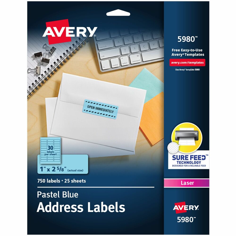 AVE5980 - Make the most important messages stand out. Colorful, rectangular labels are designed for laser printers and have permanent adhesive. Ideal for priority messages, addressing, color-coding, identification/warning labels and more. Avery offers many easy-to-use templates for Microsoft Word and other popular software programs. More from the Manufacturer