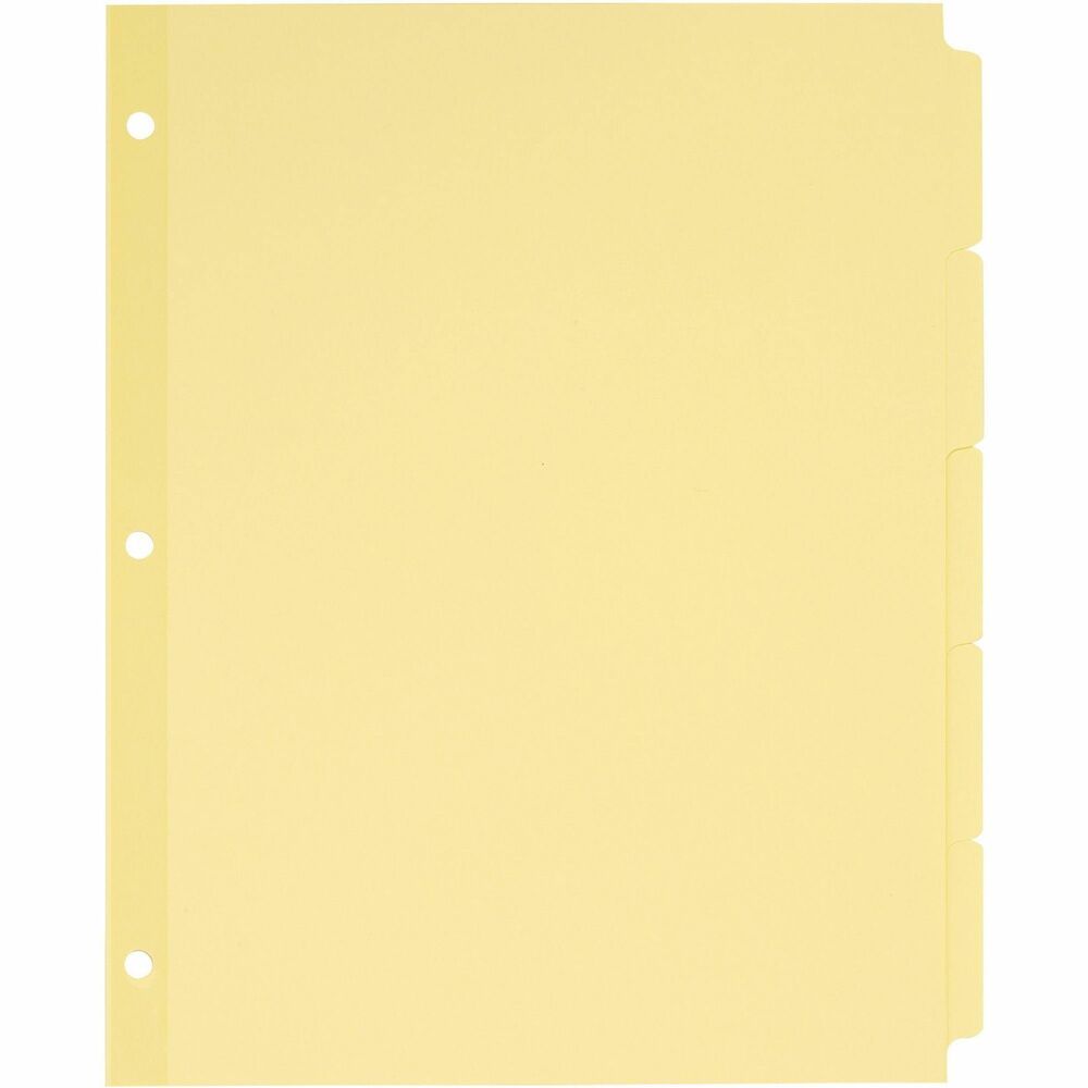AVE11501 - Write directly on the nonlaminated tabs of these dividers. Clear plastic reinforced binding edge for tear-resistance at binder holes.