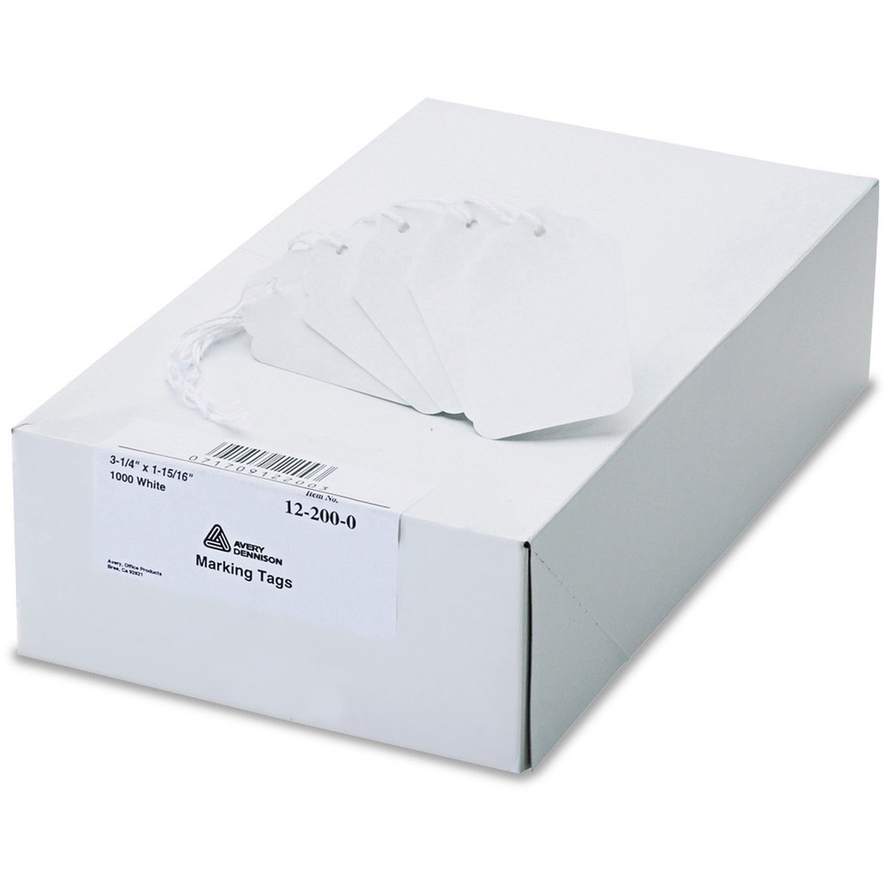 AVE12200 - Your system of organization is always on the mark with these easy-to-use Marking Tags. Each white tag offers a smooth surface for writing to make it simple to label items with important information. Organizing items for sale, distribution, storage or other purpose becomes a cinch. The cardstock tags come strung with a loop of white cotton/polyester twine that's already knotted at the end for easy attachment and removal of the tag so your items are conveniently labeled without the need for sticky adhesive.