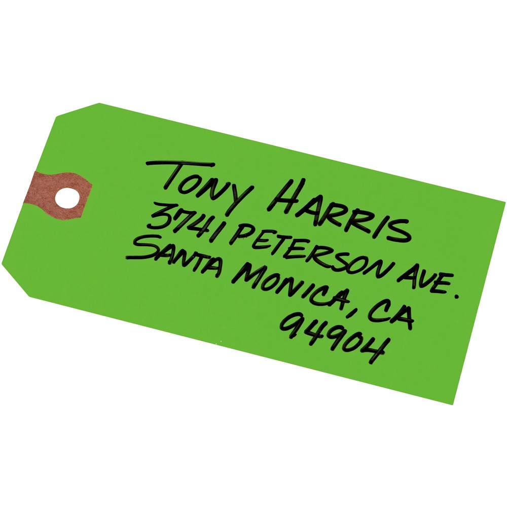 AVE12365 - Unstrung shipping tags are strong in both construction and color. Their bright hue stands out to make it simple to locate shipping information and is light enough to make the information easily legible. A reinforced eyelet provides extra strength so the tag doesn't rip free of its fastening during shipment. Each tag comes unstrung to allow you to fasten it using your preferred means of attachment, whether string, wire, plastic or another method.