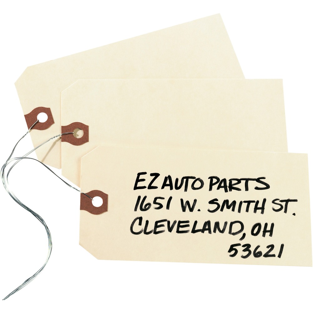 AVE12606 - Shipping tags offer a smooth writing surface with a neutral background that makes your text stand out for easy reading. Attach the tag with the included wire to ensure it stays securely bound to the item it represents. Each tag features a reinforced eyelet for extra strength to allow the wire to hold the tag firmly without ripping through the cardstock. Shipping tags are made of 13 point stock.