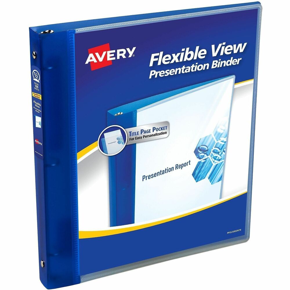 Avery Durable View Binder Avery Durable View 1" 3-Ring Binder - 250 Sheet Capacity Dark Blue 3 Ring Binders