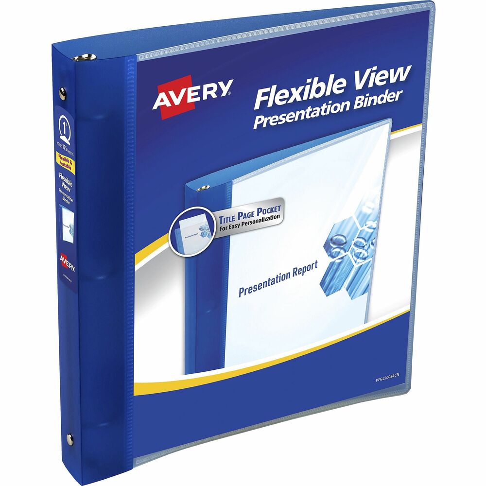 Avery® FlexiView 3 Ring Binder 1" Binder Capacity Letter 8 1/2