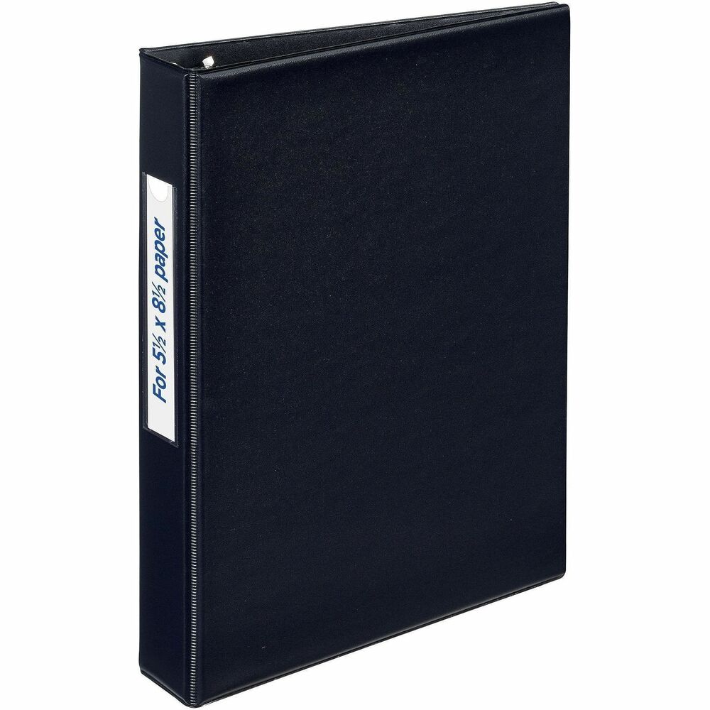 AVE27257 - Use this Mini Durable Binder to organize paperwork like a pro. The metal round rings holds up to 175 sheets of paper and are perfect for address book inserts and contact sheets. Pages lie flat with back-mounted rings. You can also organize and secure loose and unpunched pages with two pockets on the front and back inside covers. Each pocket holds up to 20 sheets. An ID label holder on the spine makes content easy to identify at a glance. Binder also features vinyl construction, a sturdy chipboard core and exposed rivets.